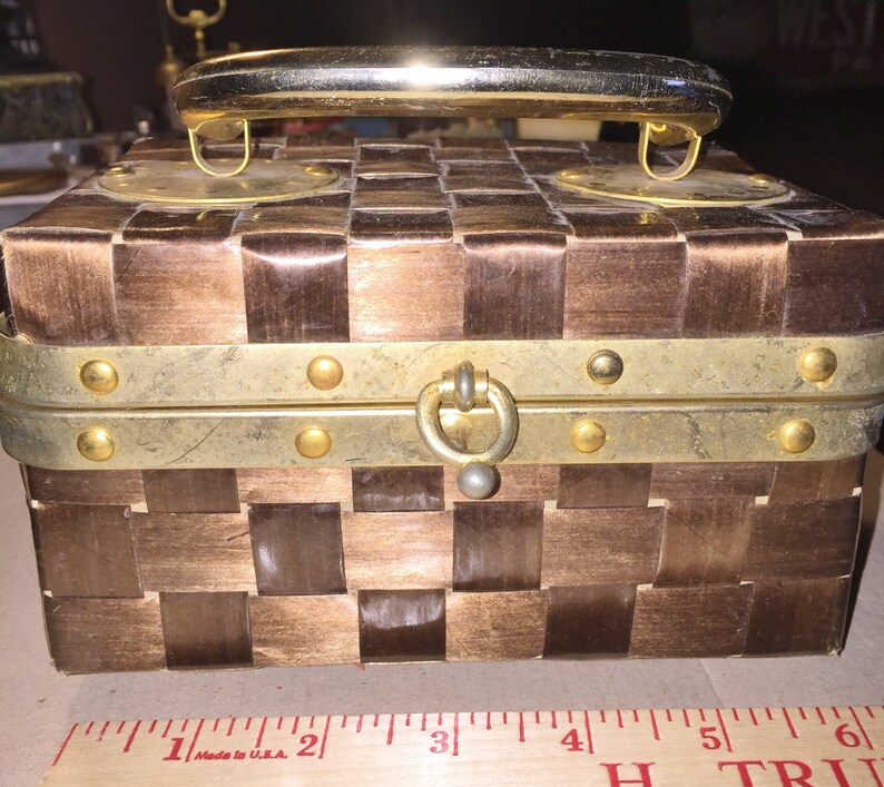 Vintage metal Handbag mid century fashion purse retro travel Etsy