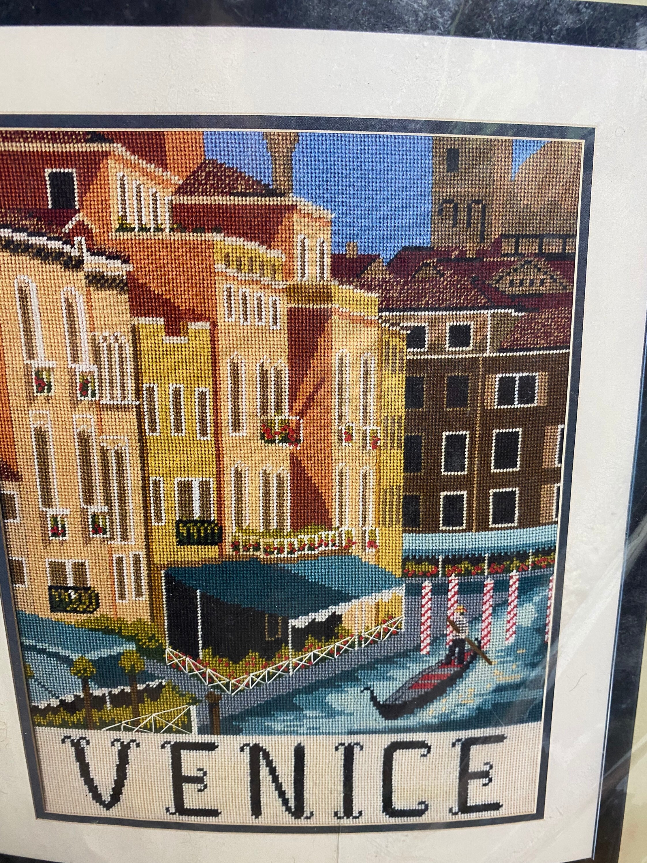 Venice Crewel Kit, Italy needlepoint craft scene