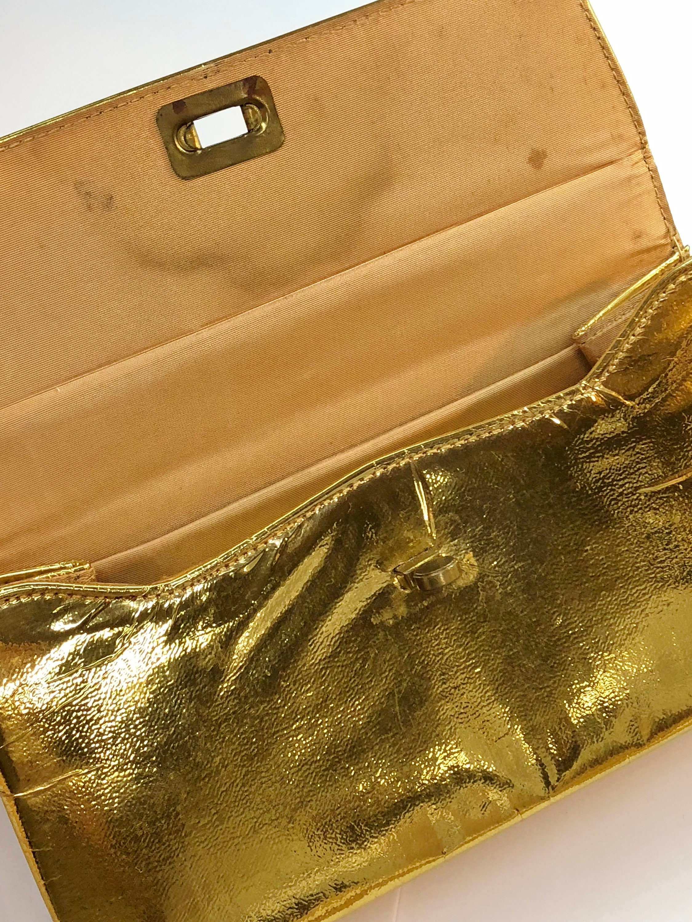 gold mini clutch bag