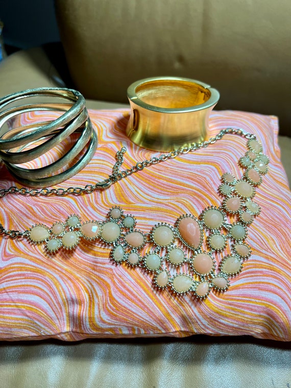 Chunky Bracelets and Statement Necklace, Costume … - image 2