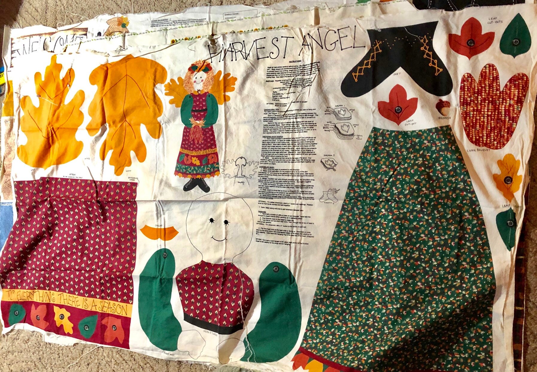 Autumn Sewing Panel Projects, Thanksgiving Holiday Craft, Scarecrow and