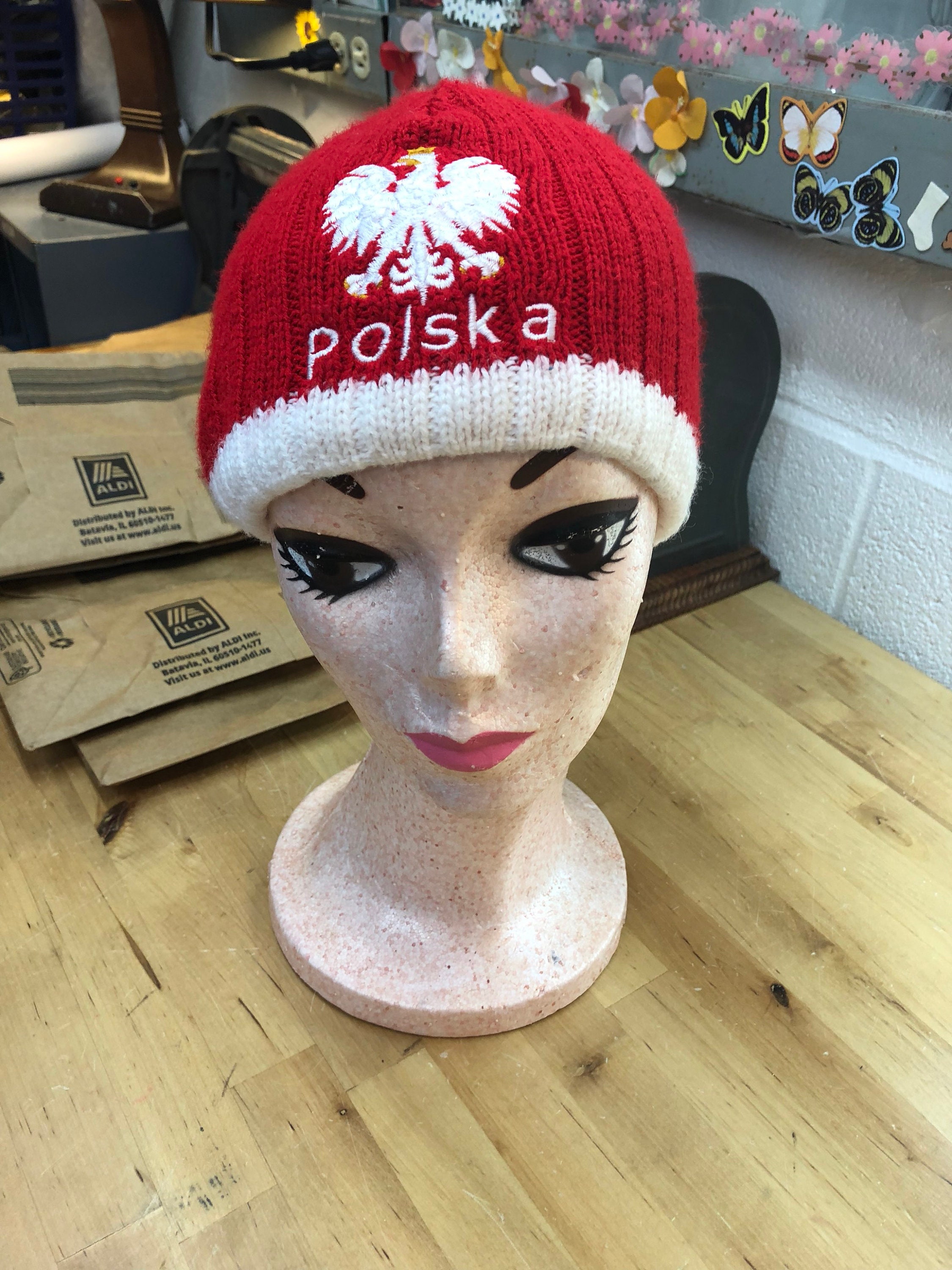 Polska winter hat Polish Colors Eagle Emblem Skull Cap