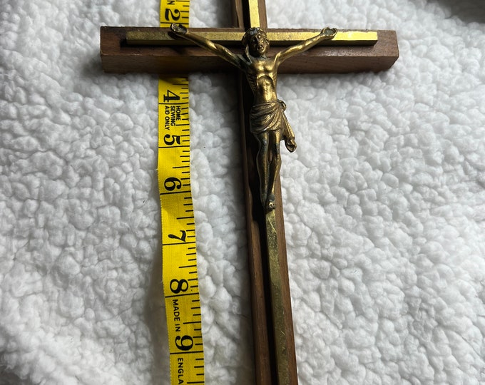 Crucifix, Wooden Cross Metal Jesus, Religious Decoration