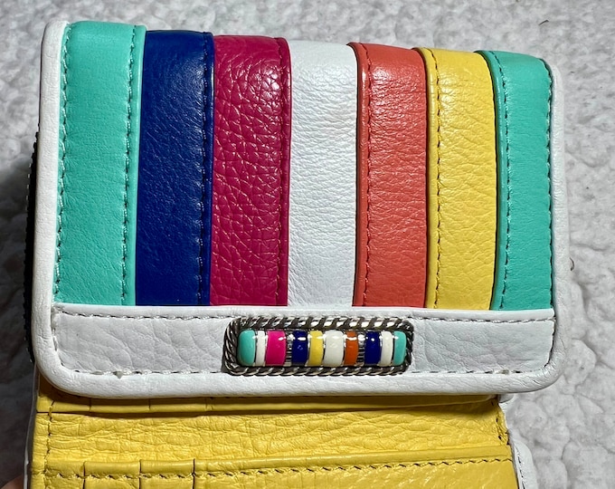 Rainbow Leather Wallet, Colorful Card Holder, Pride