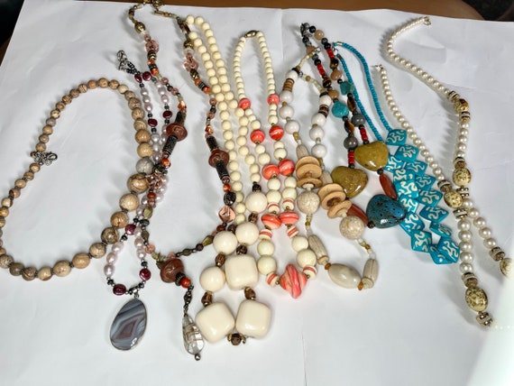 Beaded Necklaces Lot, Statement Necklaces, Costum… - image 1