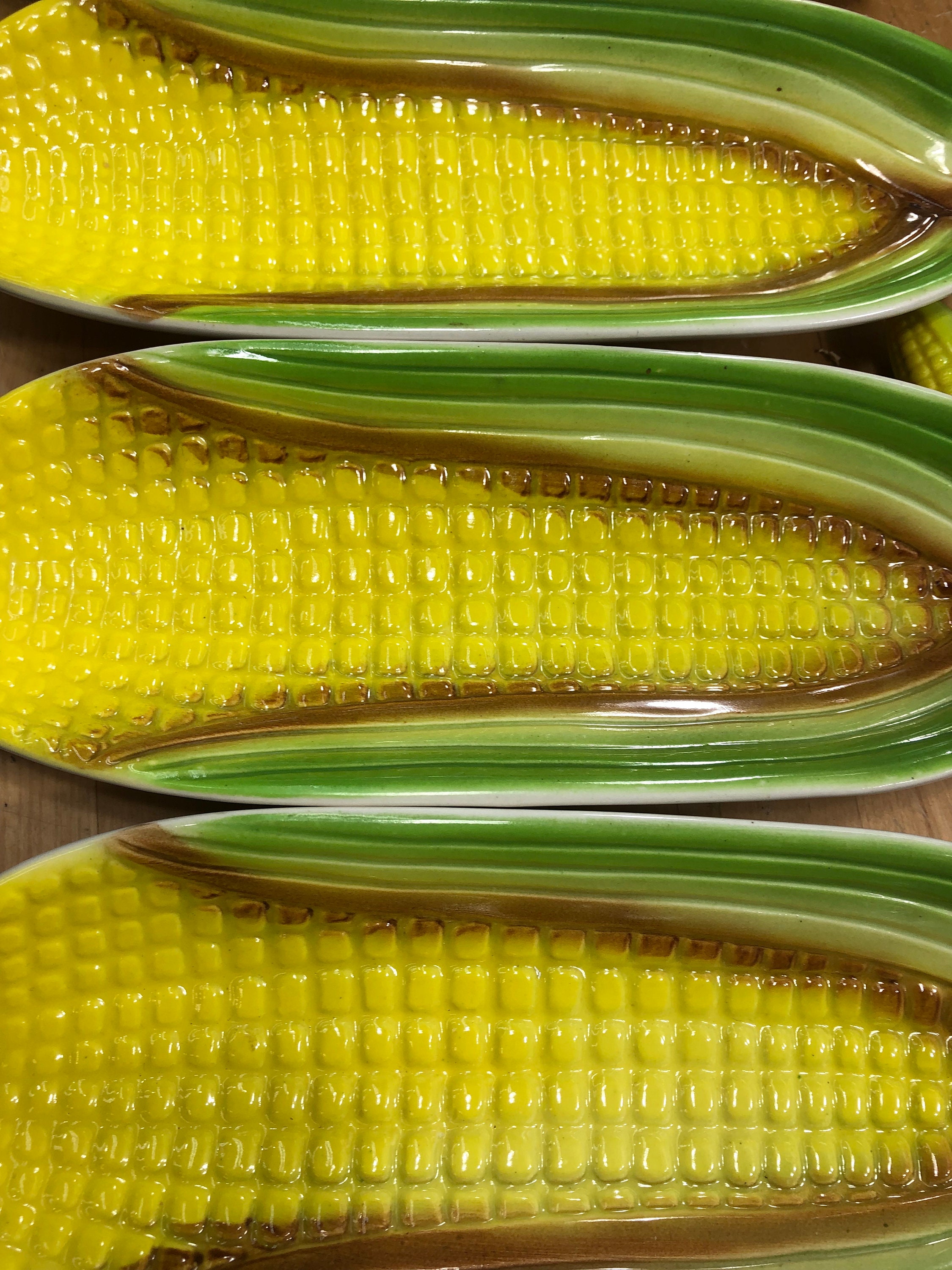 Corn Plates and Holders Vintage Ceramic Corn On the Cob Serving Plates and Mini Corn Holder