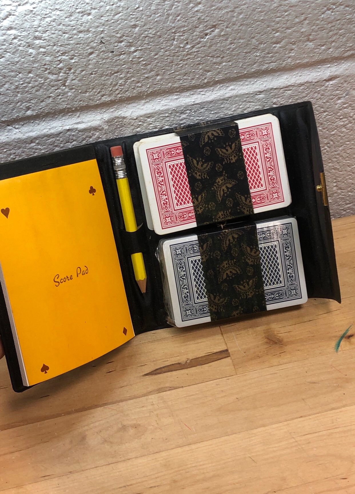Card Game Set with Score Pad, Vintage Advertising, Mid Century Card Game