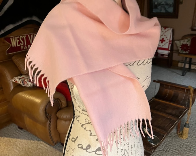 Pink Wool Scarf, Unisex Winter Neck Wrap, Holiday Gift