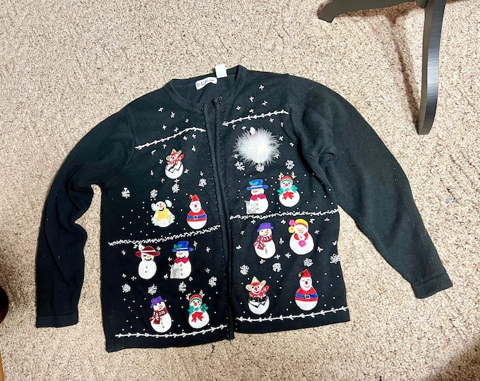 Christmas Sweater, Unisex Holiday Cardigan, Ugly Party