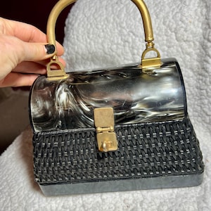 Bolso de mano de mediados de siglo, cartera vintage, monedero retro