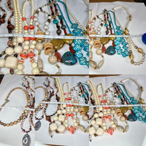 Beaded Necklaces Lot, Statement Necklaces, Costum… - image 8