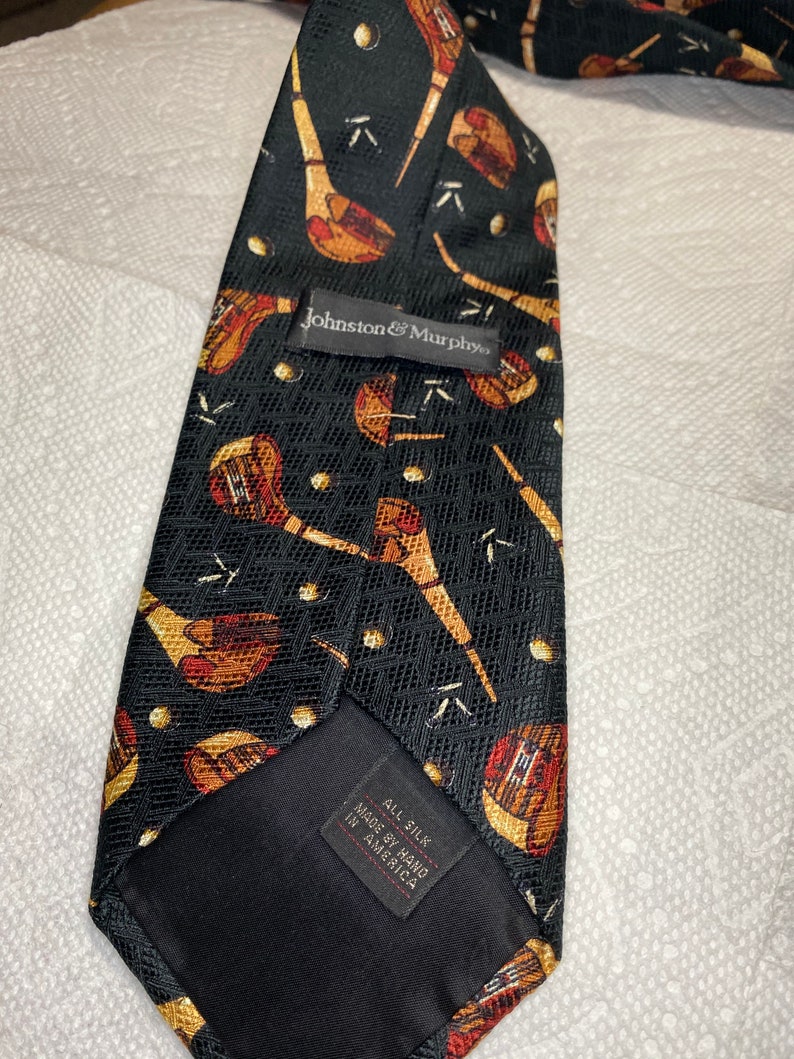 Golfer Necktie, Vintage Golf Club Tie, Handmade Silk Mens Neckwear image 9