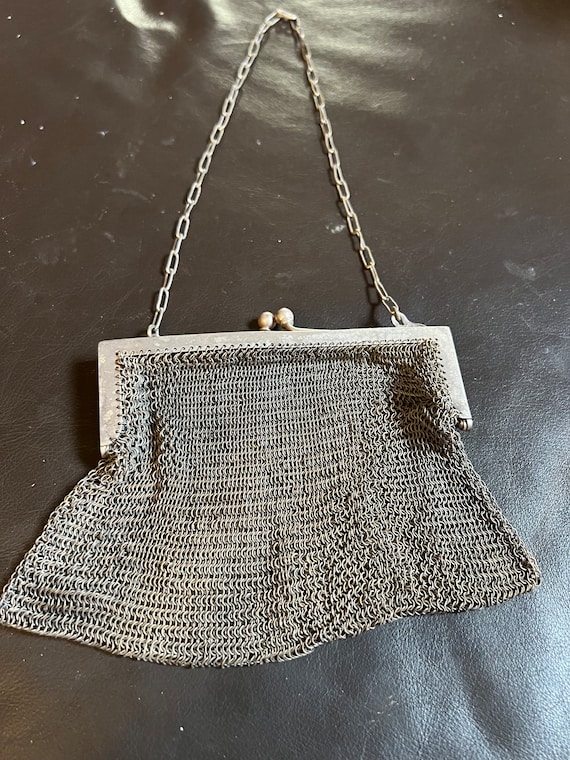 Silver Purse Antique, Formal Cocktail Bag, Handbag