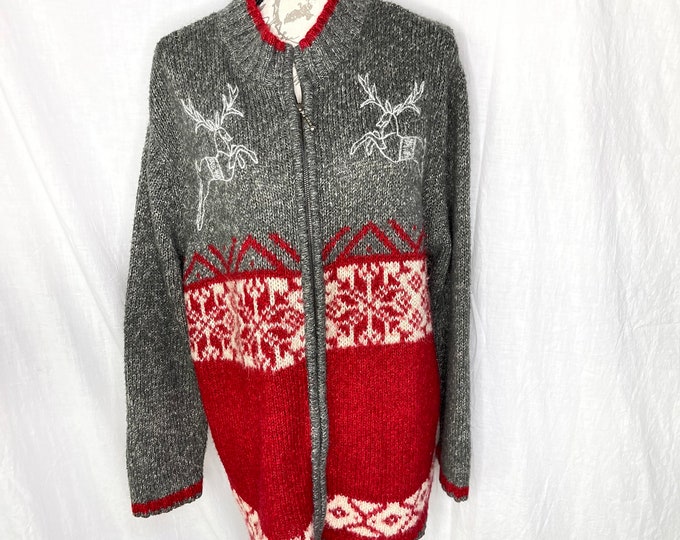 Christmas Unisex Sweater, Ugly Christmas Sweater Party Cardigan, Zip Up Winter Jacket