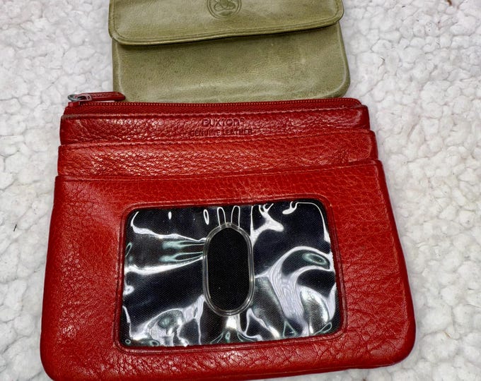 Leather Change Cash Purses Pouches License Holder Miniature Wallet Unisex Vintage