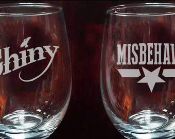Shiny & Misbehave Firefly/Serenity inspired Stemless Wine Glasses!