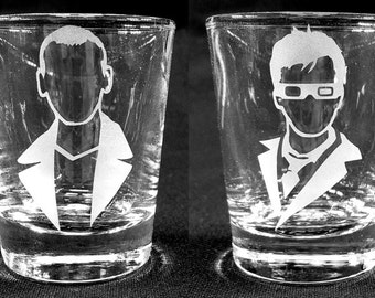Custom Etched DOCTOR WHO Shot Glasses - Set of 4!
