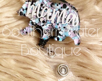 Mama bear badge reel
