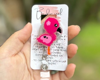 Flamingo badge reel