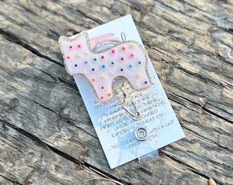 Animal cookie badge reel, ID holder, nurse gift, Personalized badge holder
