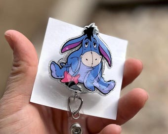 Eeyore badge reel, ID holder, nurse gift, Personalized badge holder