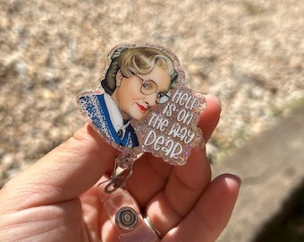 Help is on the way badge reel, ID holder, nurse gift, Personalized badge holder
