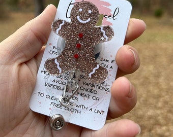 Gingerbread badge reel, nurse ID lanyard