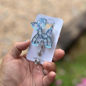 Balloon dog badge reel, ID holder, nurse name badge, nursing accessory