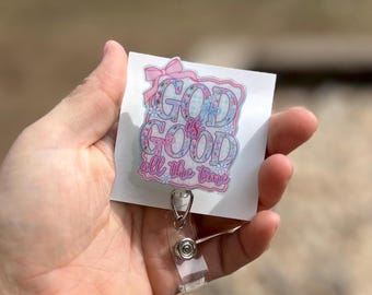 God is good badge reel, ID holder, nurse gift, Personalized badge holder