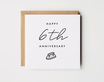 6th Year Anniversary Card | Iron Anniversary Card | Wife Anniversary Card | Husband Anniversary | 6 Year Card