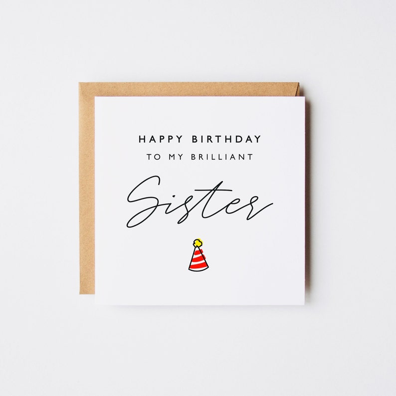 Happy Birthday To My Brilliant Sister Card Sister Birthday Card Birthday Card For Sister Sister Personalised Card image 1