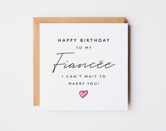 Happy Birthday To My Fiancee Card | Fiancee Birthday Card | Birthday Card For Fiancee | Fiancee Personalised Card