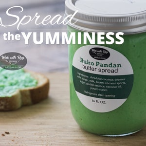 Buko Pandan or Coconut Pandan is a delicious-soft and buttery spread.   Send it as a gift to someone special.