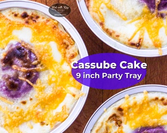 Party Tray Cassube Cake - A Heavenly Fusion of Cassava and Ube - Order Online on Etsy - Made to order in 9-inch Party Tray.  Free Shipping!