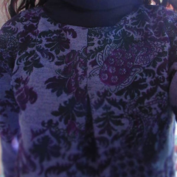 Boho sweater purple pullover, natural dye, Baba design maglione viola, bohemian style