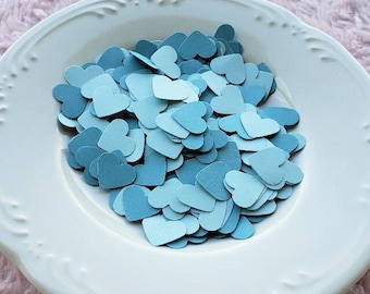 Blue Heart Confetti, Blue and Light Blue Confetti, Party Décor, Wedding Confetti