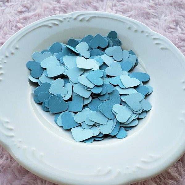 Blue Heart Confetti, Blue and Light Blue Confetti, Party Décor, Wedding Confetti