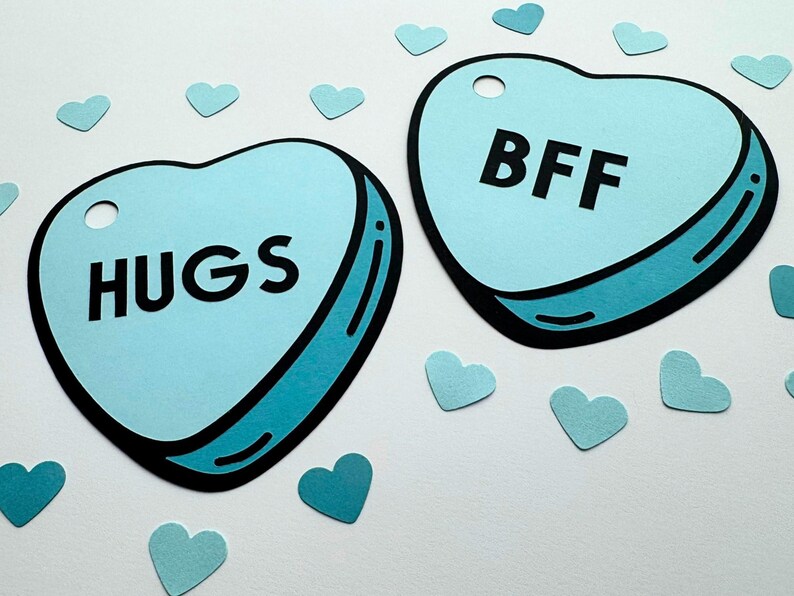Candy Heart Valentine's Day Tags, Multi-layer Paper Die Cut Gift Tags ...