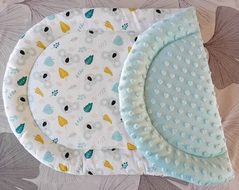 Topponcino Montessori, certifié Oeko-Tex, motif koalas bio et minky bleu clair, cadeau naissance