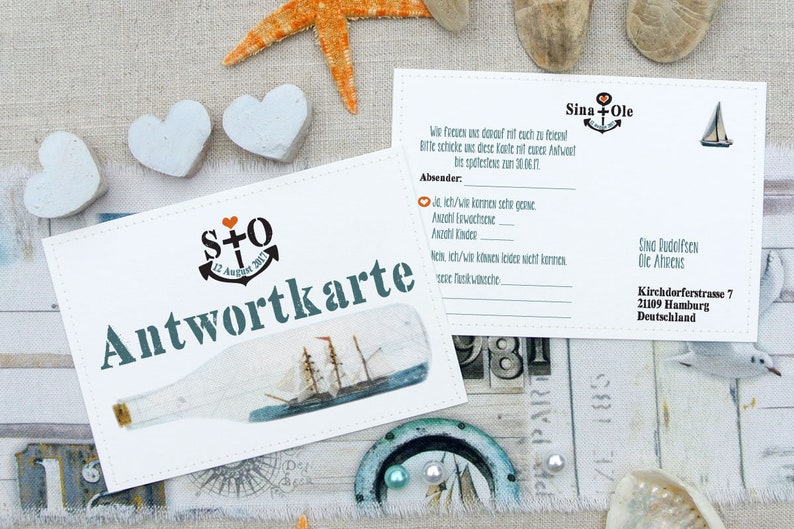 Antwortkarte Hochzeit Antwort hochzeit rückmeldung Etsy