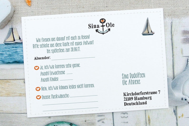 Antwortkarte Hochzeit Antwort hochzeit rückmeldung Etsy
