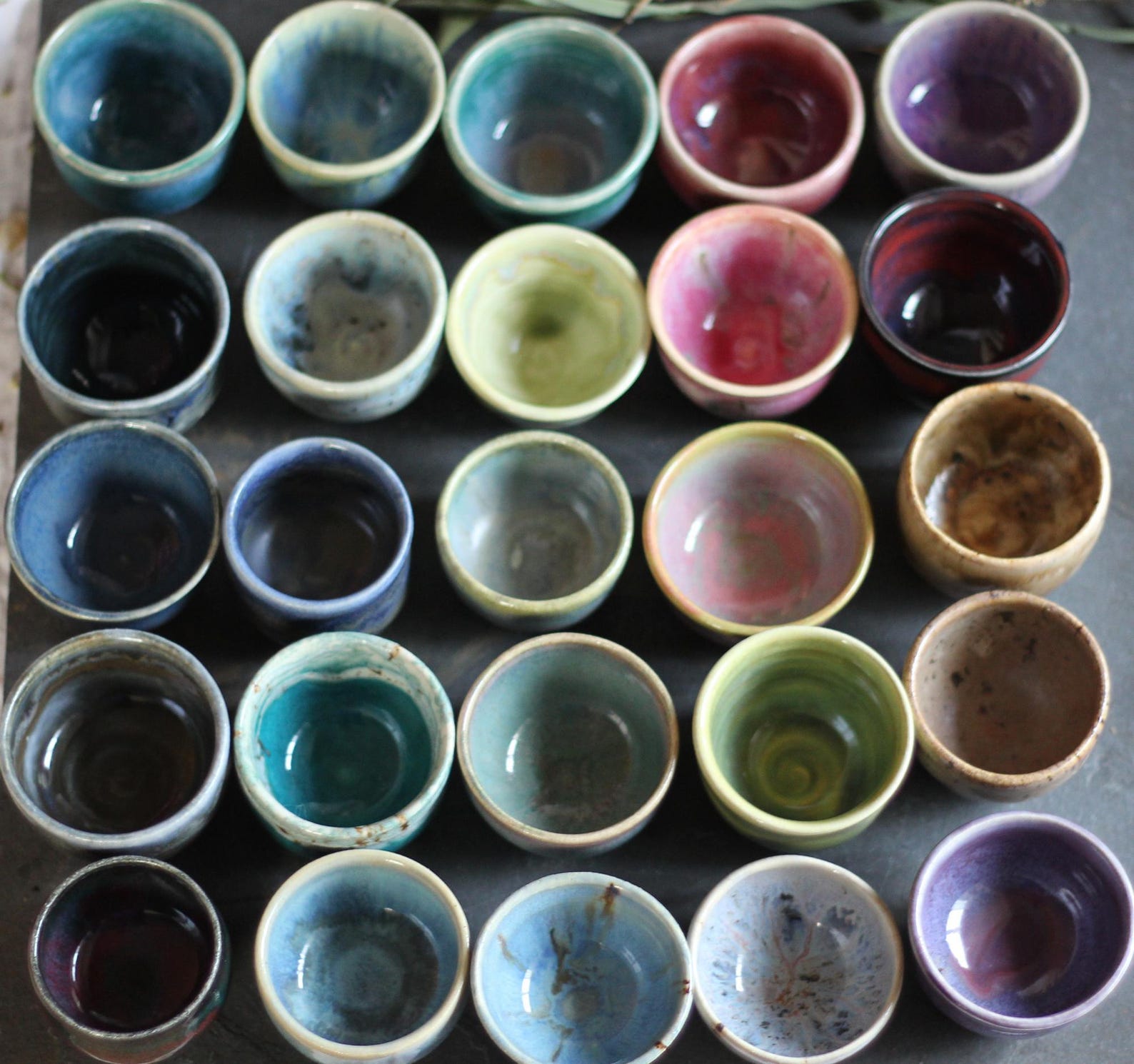 Wheel Thrown Tiny Cup - Handmade Stoneware Cups - Tiny Mise En Place Ingredient Bowls - Sake Sipper - Condiment Dipping Cup