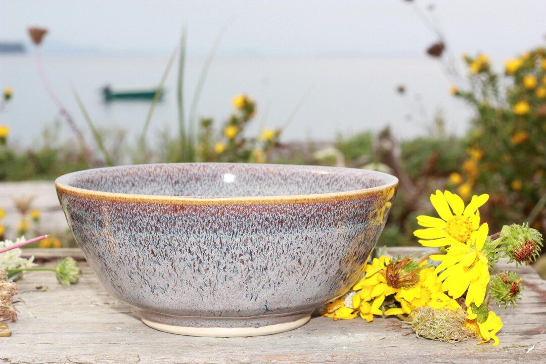 Wheel Thrown Bowl, Ceramic - Handmade Stoneware Noodle Serving Mixing ...