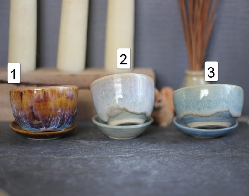 Wheel Thrown Planter With Tray, Ceramic - Handmade Stoneware Planter ...