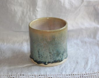 Handmade Tumbler, Ceramic - Wheel Thrown Stoneware Cup - Handleless Wine Tea Coffee