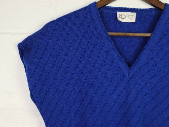 Blue knit top, KORET, 1970s vintage - image 4