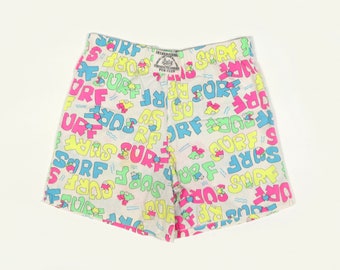 Neon Surft Shorts, 1980s Vintage