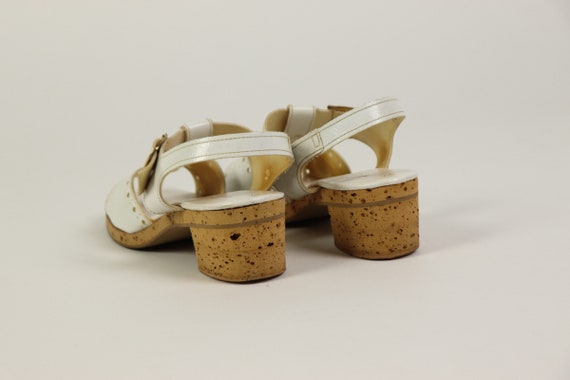 White leather and cork sandals, Pretties original… - image 5
