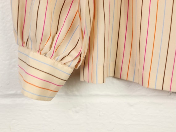 Pink Striped Button Up Blouse, Silkhana By Lady M… - image 4
