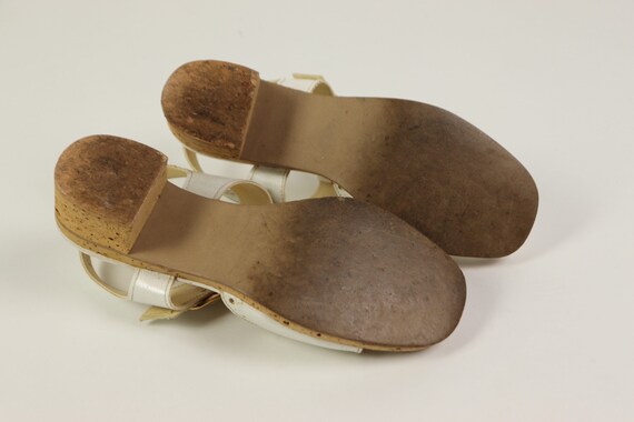 White leather and cork sandals, Pretties original… - image 9